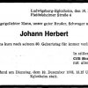 Herbert Johann 1898-1978 Todesanzeige